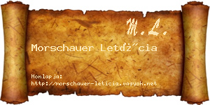 Morschauer Letícia névjegykártya